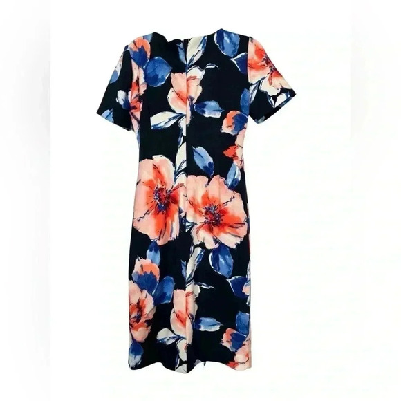 Chelsea Rose Size 4 Dress Navy Peach Ivory Flowers - NEW NWT Lined - Picture 3 of 11